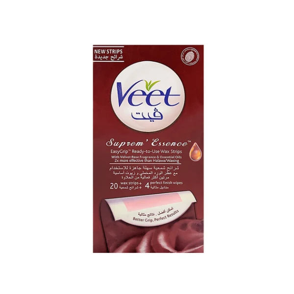 Veet Easy Grip Ready-to-Use Wax Strips – 20 Strips